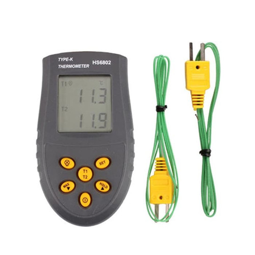 Foto Produk Digital Thermometer Meter Dual-Channel K Type LCD Display HS6802 dari Cheap n Fun