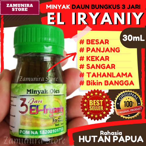 Foto Produk MINYAK OLES PEMBESAR ASLI DAUN BUNGKUS PAPUA 3 JARI EL IRYANIY BPOM dari ZaMunira Store