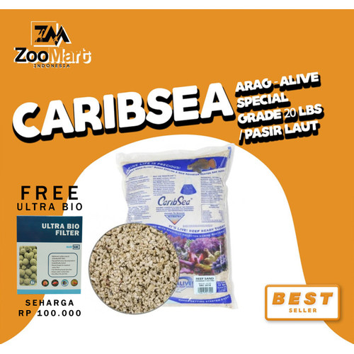 Foto Produk CaribSea Arag-Alive Special Grade 20 lbs / pasir laut dari ZooMart