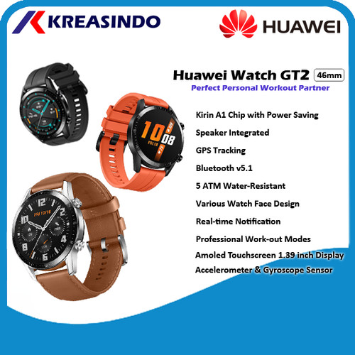 Foto Produk Huawei Watch GT2 / GT 2 46mm Male latona Smartwatch Garansi Resmi - Orange PROMO dari Kreasindo Online