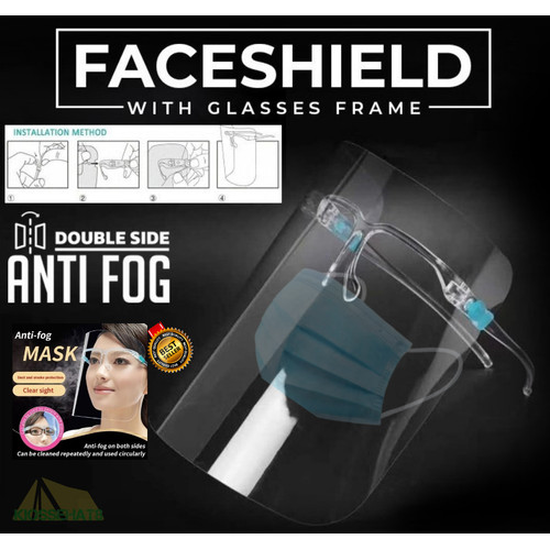 Foto Produk FACE SHIELD DAN FRAME KACAMATA PELINDUNG FREE PACKING BUBBLE - Klip Biru dari kiossehat8
