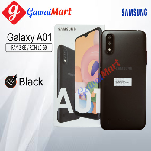 Foto Produk SAMSUNG GALAXY A01 2/16GB RAM 2GB ROM 16GB GARANSI RESMI - Hitam dari Gawai Mart