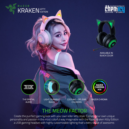 Foto Produk Razer Kraken Kitty RGB THX 7.1 USB Gaming Headset - Hitam dari Chemicy Gaming