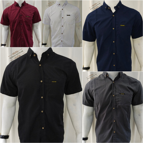 Foto Produk Kemeja Pria Lengan Pendek Polos Kantor Kerja Formal Slimfit Slim Fit - No Satu HITAM, M dari RUMAH BATIK 88