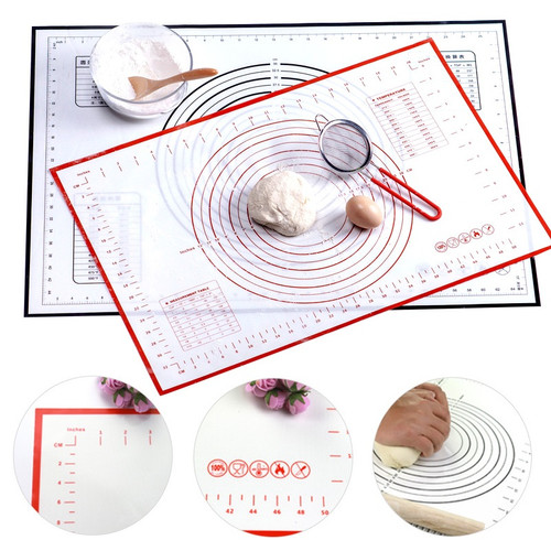 Foto Produk Alas Adonan Kue Silikon 60x40cm Tatakan Kue Roti Silicone AlasAdon-AJL - Merah dari Laris49