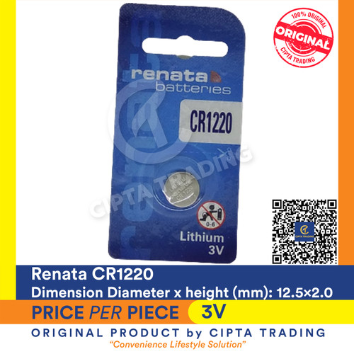 Foto Produk Button Cell - Renata - Lithium Cell CR1220 dari Cipta Trading