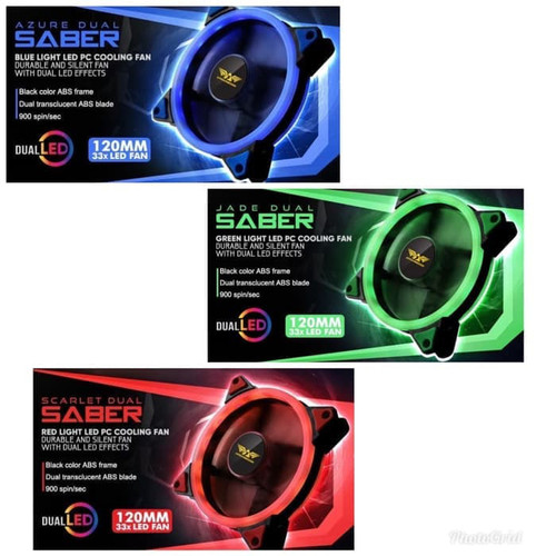 Foto Produk Armaggeddon AZURE / SCARLET / JADE DUAL SABER 12CM LED FAN - Merah dari manekistore