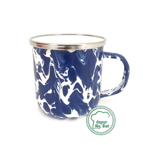 Foto Produk Premium Mug Enamel BLIRIK / BLURIK 400ml / Cangkir Kopi Seng - SKU 2 - Biru dari Dapur Ny.Bun