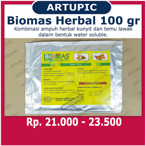 Foto Produk Biomas Herbal 100 gram Nafsu Makan Daya Tahan Tubuh Unggas Ayam Kunyit dari ArtupicPeralatanPeternak