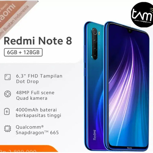 Foto Produk XIAOMI REDMI NOTE 8 RAM 6/128 GB - 48 MP - GARANSI RESMI TAM dari MEGA store bogor