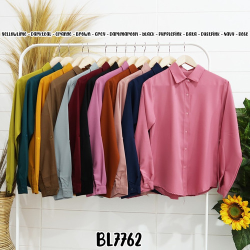 Foto Produk kemeja wanita / cewek lengan panjang warna polos - long hem dari ladysstuff