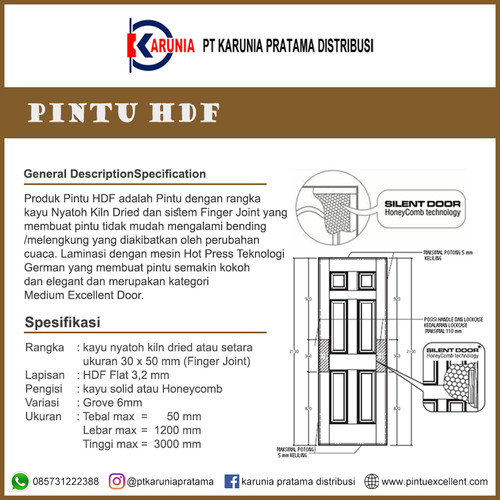 Foto Produk Pintu HDF Standart Panel Series dari Pratama Karunia