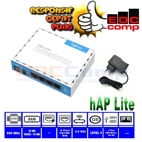 Foto Produk MikroTik RB941-2nD / hAP-Lite Hotspot Voucher MIKHMON MIKBOTAM dari edccomp-ubnt-mikrotik
