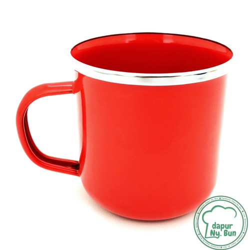 Foto Produk Premium Mug Enamel POLOS 400ml / Cangkir Kopi Seng - SKU 2 - Merah dari Dapur Ny.Bun