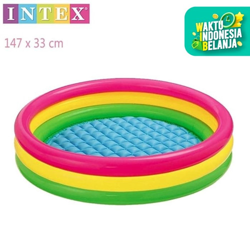 Foto Produk Mainan anak kolam intex 57422 ukuran 147 x 33cm / 3 ring kolam renang dari bintangjaya toys