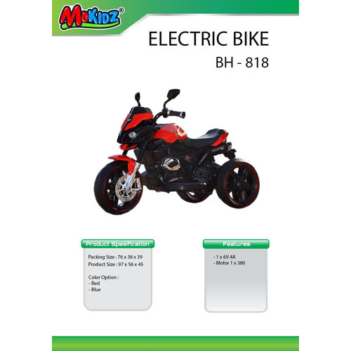 Foto Produk Mainan anak motor aki mokidz / yotta BH 818 roda tiga dari bintangjaya toys