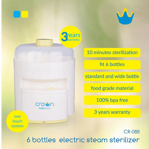 Foto Produk Crown Sterilizer 6 Bottle - Sterilisasi Steril Botol Susu Bayi dari Zahrafa Baby Kids