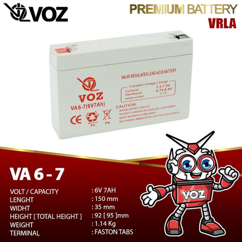 Foto Produk AKI KERING VOZ 6V 7AH/ BATERAI MOBIL MOTOR MAINAN dari manekistore
