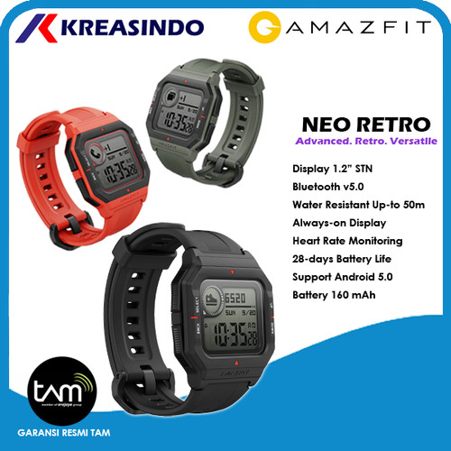 Foto Produk Amazfit Neo Retro Smartwatch Amazfit Neo Sport Garansi Resmi - Hitam dari Kreasindo Online