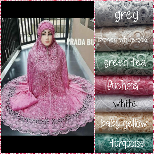 Foto Produk Mukenah renda seroja bordir Swarovski sutra paris(mewah)+tas cantik dari Winnie Collection
