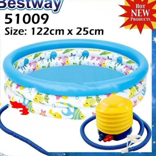 Foto Produk Paket Kolam Renang Anak Ocean 122cm + Pompa Injak dari ANEKA MAINAN ONLINE
