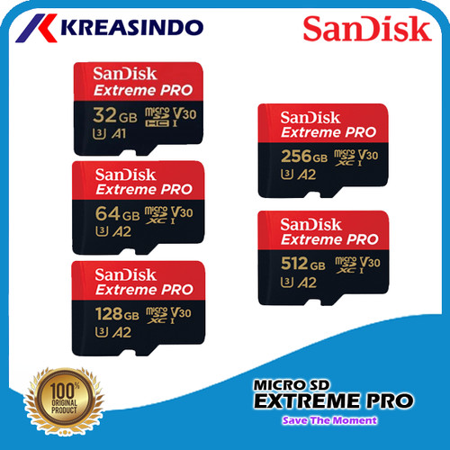 Foto Produk Sandisk Extreme Pro A2 Microsd 32gb 64gb 128gb 256gb 512gb 1tb - 128gb dari Kreasindo Online