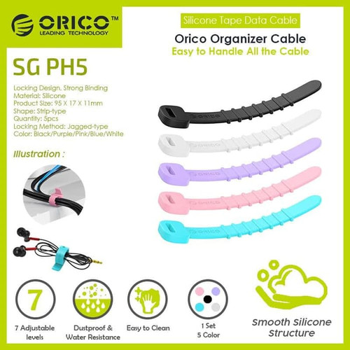 Foto Produk ORICO SG-PH5 Colorful Silicone Cable Tie dari manekistore