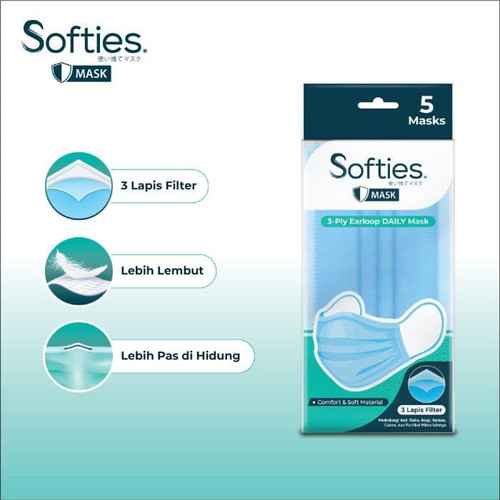 Foto Produk Masker Medis Softies 3 ply isi 5 pcs - Biru Tua dari Berkah Queen Shop