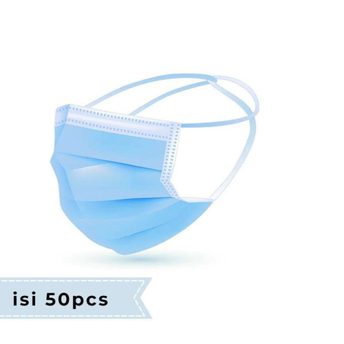 Foto Produk Masker Headloop Hijab 3 Ply 3Ply Face Mask anti Debu Virus isi 50 Pcs - Hijab NonMedis dari lbagstore
