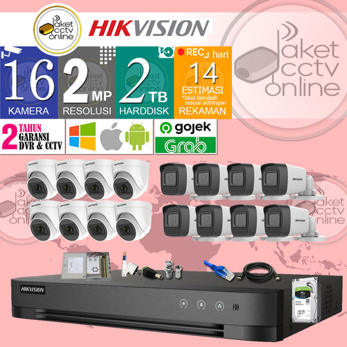 Foto Produk Paket CCTV Hikvision TURBO HD ( 16 Channel ) Lengkap Pasang Dipandu dari Paket CCTV Online