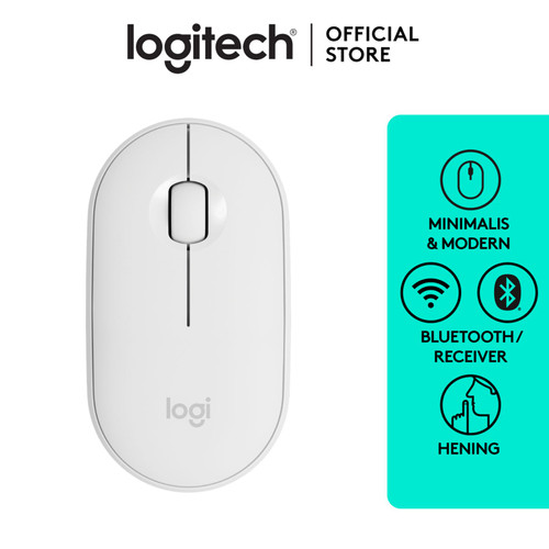 Foto Produk Logitech Pebble Wireless Bluetooth Mouse M350 - Off White dari Logitech Official Store