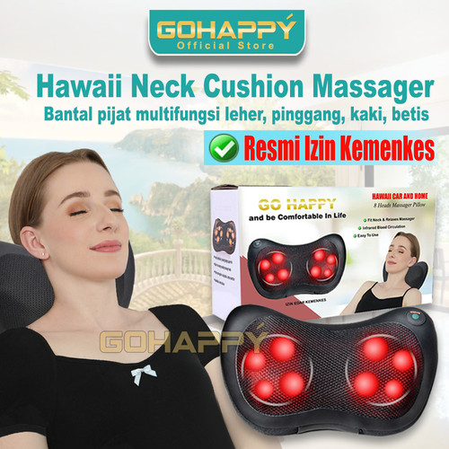 Foto Produk GOHAPPY NECK CUSHION IZIN KEMENKES - Hawai Bantal Pijat Aman dari KLIK MURAH
