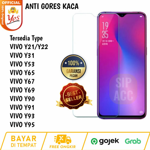 Foto Produk Vivo Y93 Tempered GlaClear Anti gores Kaca Bening Screen guard dari SIP ACC