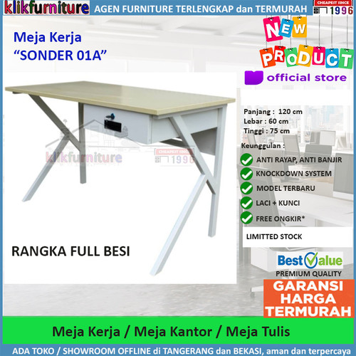 Foto Produk Meja Tulis Meja Kantor Kaki Besi SONDER 01A dari klikfurniture