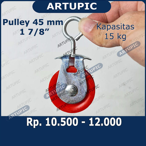 Foto Produk Pulley Katrol 45 mm 1 7per8 Inch untuk nipple kandang Kapasitas 15 kg dari ArtupicPeralatanPeternak