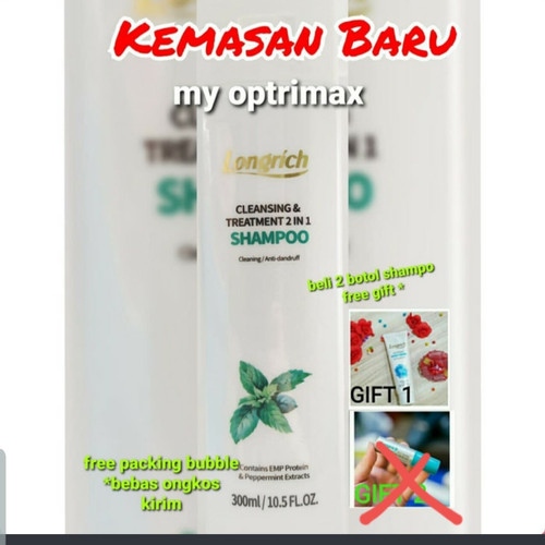 Foto Produk Shampoo Longrich anti rontok 300ml / Shampo Longrich 2in1 dari My optrimax