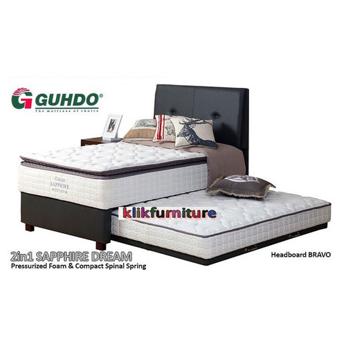 Foto Produk Springbed 2in1 SAPPHIRE DREAM Bravo Uk120x200 (Ranjang Atas+Sandaran) dari klikfurniture