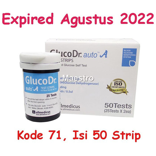 Foto Produk Strip GlucoDr Auto Isi 50 Stik Gluco Dr AGM-4000 AGM4000 dari Maestro Listrik