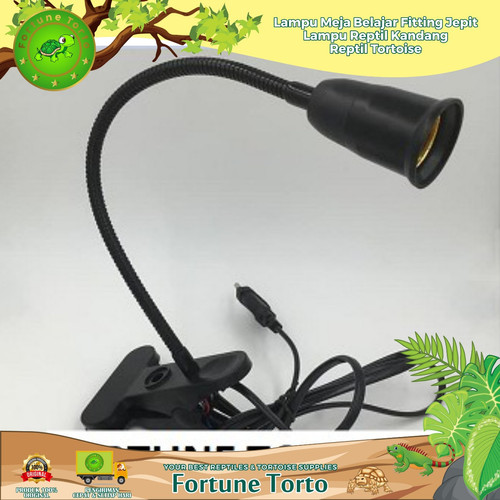 Foto Produk Lampu meja belajar/fitting jepit/lampu reptil/ kandang reptil/Tortoise dari Fortune Torto
