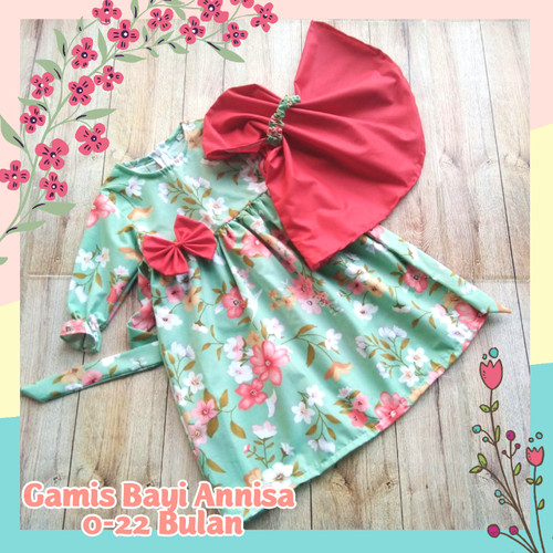 Foto Produk GAMIS BAYI PEREMPUAN 6 BULAN GAMIS BAYI 1 TAHUN NEWBORN ANNISA SERIES dari Mysha kids Muslimah