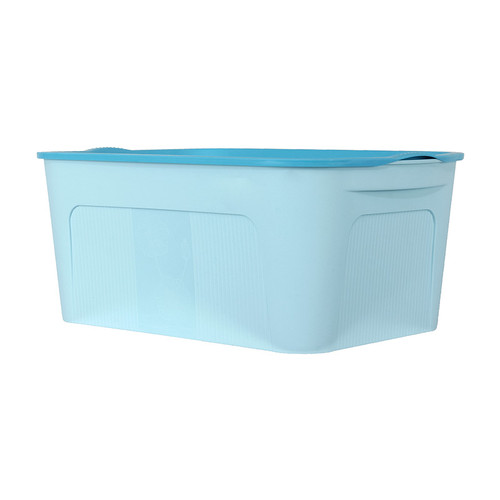 Foto Produk MINISO Kotak Penyimpanan Storage Box Container Organizer Tempat Baju - Biru Muda, S dari Miniso Indonesia