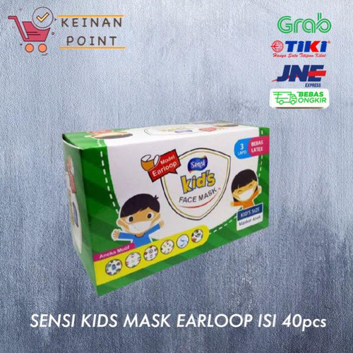 Foto Produk Masker Sensi Kids Earloop 3ply Isi 40 pcs / Masker Medis Anak Original dari Keinan Point