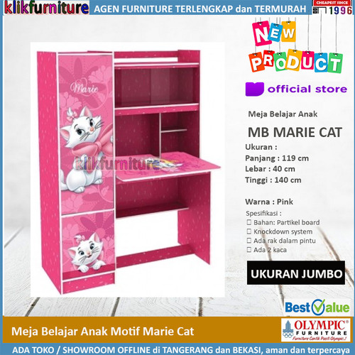 Foto Produk Meja Belajar Anak Motif MARIE THE CAT by Olympic dari klikfurniture