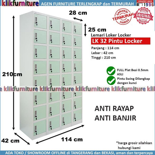Foto Produk Lemari Loker Locker Cabinet 32 Pintu Full Besi SAPPORO STUTTGART dari klikfurniture