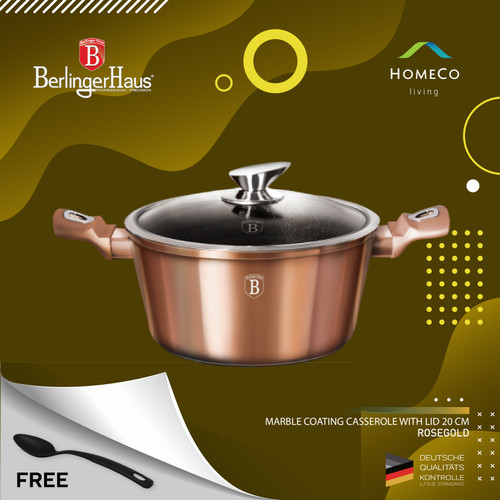 Foto Produk BERLINGER HAUS CASSEROLE WITH LID 20 CM ROSE GOLD / PANCI BERTUTUP dari Homeco Living Official
