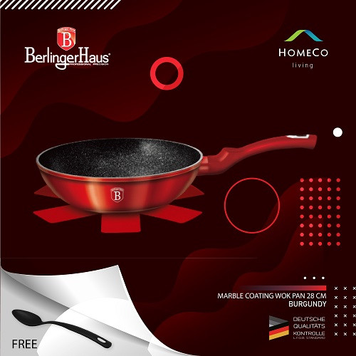 Foto Produk BERLINGER HAUS WOK 28 CM / PANCI WAJAN PENGORENGAN BURGUNDY dari Homeco Living Official