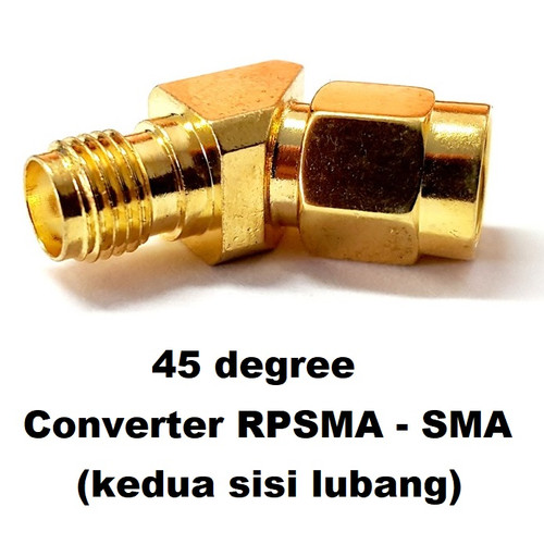 Foto Produk Antenna converter RPSMA-SMA (lubang) 45 degree connector dari DooFPV