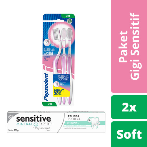 Foto Produk Pepsodent Paket Gigi Sensitif - Toothbrush & Pasta Gigi dari Unilever Official Store