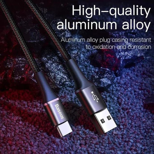 Foto Produk baseus halo kabel data fast charger qc 3.0 type c 50cm samsung xiaomi - 25cm dari Vilox