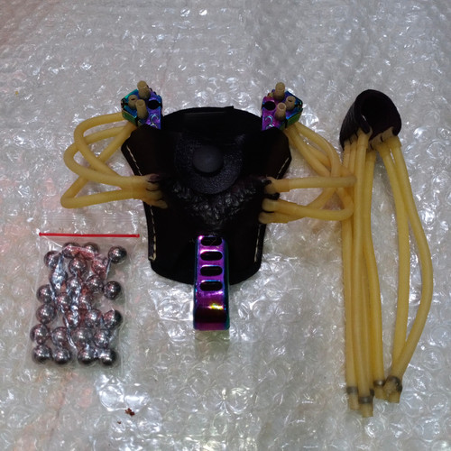 Foto Produk 1 SET KETAPEL FULL METAL SLINGSHOT 25 GotriI 9mm+Karet Cadangan+Holder dari DO OFFICIAL STORE
